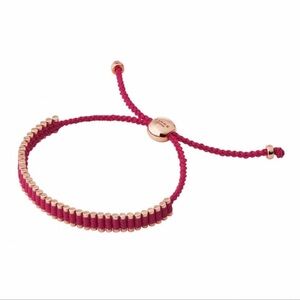 Links of London 18kt Rose Gold Vermeil Fuchsia Cord Mini Friendship Bracelet